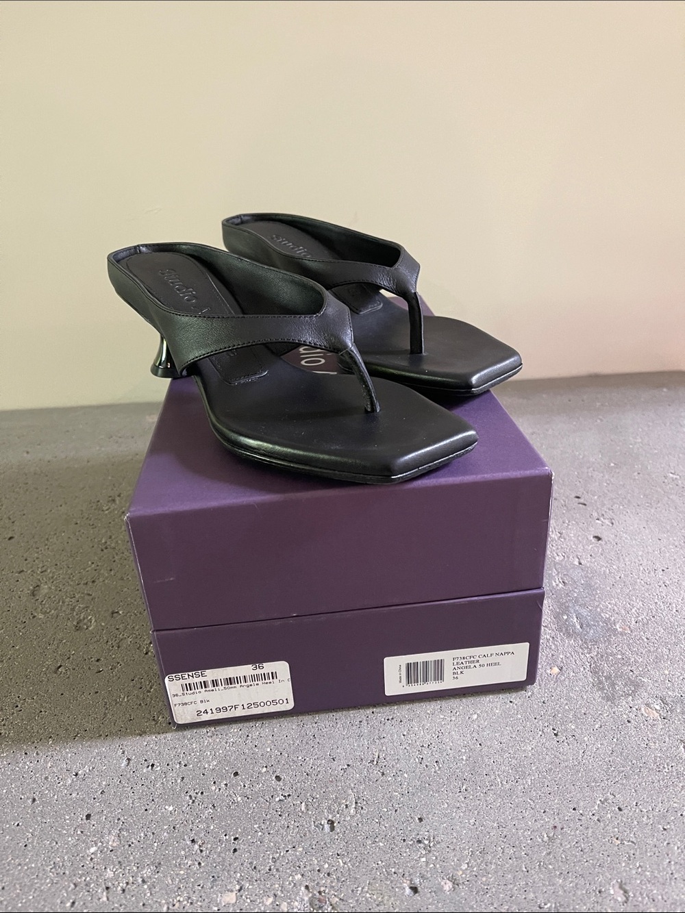 STUDIO AMELIA Black Angela 50mm Heeled Sandals - Picture 8 of 8